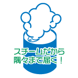 スチームだから隅々まで届く！